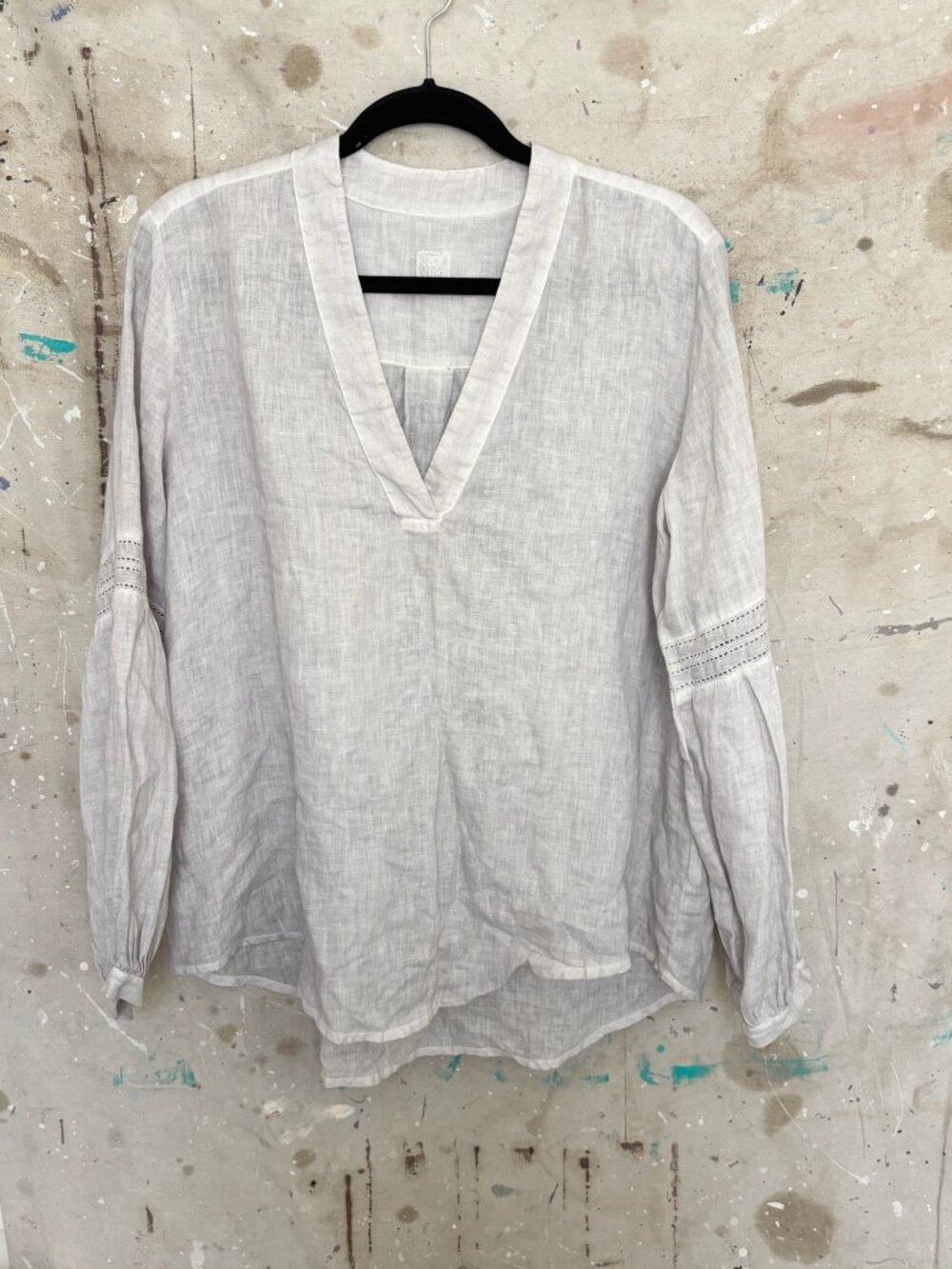 120% Lino Linen Peasant Blouse